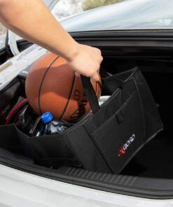 Car Organizer & Storage for Trunk - Collapsible, Sectional & Non-Slip - Consoles for SUV Truck Car Accessories - Automotive Cargo Caddy w/ Adjustable Straps Best for Women & Men Grocery Shopping Etc 30 613Kij3NgUL