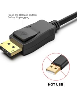 AVACON DisplayPort to HDMI 6 Feet Gold-Plated Cable, Display Port to HDMI Adapter Male to Male Black 6 ft 1 PACK 18 613MJ2CxfwL