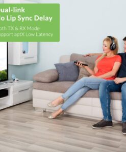 Avantree Oasis B Bluetooth 5.0 Transmitter Receiver for TV, Home Stereo Speakers, Bypass Mode, Class 1 Long Range, LED Indicator, Optical AUX RCA, aptX Low Latency Audio Adapter for 2 Headphones Gray 14 613MKxakAoL