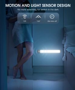 Under Cabinet Lights,40 LED Rechargeable Battery Operated Motion Sensor Light Indoor, 2 Pack Magnetic Dimmable Closet Lights, Wireless Under Counter Lights for Kitchen, Stairs (White Light) 10inch 25 613N TYK YL
