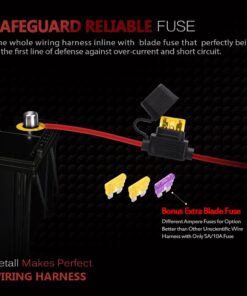 MICTUNING LED Light Bar Wiring Harness Fuse 40Amp Relay ON-OFF SASQIATCH Rocker Switch Blue(2 Lead ) 16 613O6sHk3gL 1