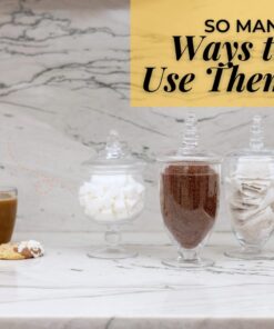 Mantello Apothecary Jars with Lids- Small Apothecary Jars, Candy Jars for Candy Buffet, 20 oz., 24 oz. and 28 oz. 31 613OT92iycL