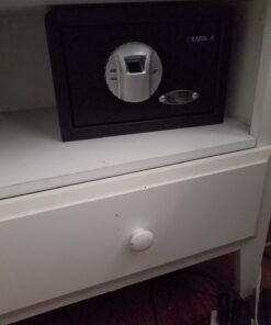 BARSKA AX11620 Biometric Fingerprint Mini Security Home Safe Box 0.29 Cubic Ft, Black, 12" x 8" x 7.75" Front Opening Compact 0.23 CU FT 41 613P8uTl9RL