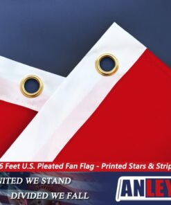 Anley USA Pleated Fan Flag, 3x6 Feet American US Bunting Flags Patriotic Stars & Stripes - Sharp Color and Fade Resistant - Canvas Header and Brass Grommets - United States 3 x 6 Feet Half Fan Banner 3x6 Ft 1pc 23 613RYk9GBWL