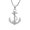 Spinningdaisy Silver Plated Crystal Sea Anchor with Rope Necklace