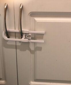 Child Safety Sliding Cabinet Locks (4 Pack) - Baby Proof Knobs, Handles, Doors - U Shape Sliding Safety Latch Lock - Jool Baby 32 613RkRO4jmL