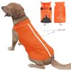 PETCEE Waterproof Dog Winter Jacket, Dog Winter Coat Windproof Warm Winter Dog Jacket for Large Dog Pet Jacket for Cold Weather - 2 Layer (Orange L) Orange 17 613VYb9hlmL