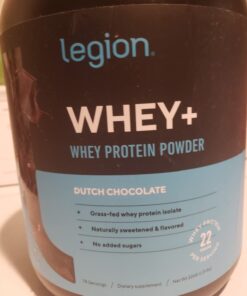 LEGION Whey Protein Powder Chocolate - Whey+ Isolate Protein Powder - Protein Isolate from Grass Fed Cows - Non-GMO, Lactose-Free, Sugar-Free Protein Powder Dietary Supplement (79 Servings) 78 Servings (Pack of 1) 23 613WC7TTnWL