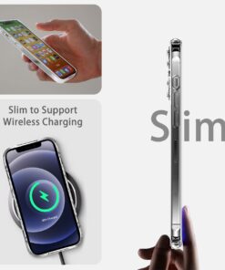 JJGoo Compatiable with iPhone 12 Case and 12 Pro Case Clear, Transparent Shockproof Phone Case, Slim Anti-Scratch Hard PC Back Protective Cover Bumper, Clear 12 613Wor24zhL