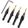 Milescraft 5341 4 pc. CounterBitSet - Countersink Drill Bit Set #6, 8, 10, 12, black 1 Pack 14 613Y2omUSuL