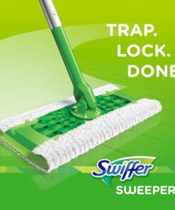 Swiffer Sweeper 2-in-1 Mops for Floor Cleaning, Dry and Wet Multi Surface Floor Cleaner, Sweeping and Mopping Starter Kit, Includes 1 Mop + 19 Refills, 20 Piece Set 26 613b77UbGSL