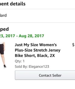 Just My Size Plus Size Women's Stretch Jersey Bike Shorts, Pull-On Bike Shorts, 9" 1X Black 21 613crbuHOtL