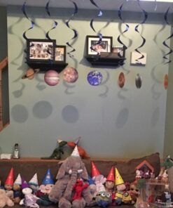 Beistle 10 Piece Solar System Whirls Outer Space Hanging Swirls Educational Classroom Planets Decorations, One size fits most, Multicolored 30 613d2grqL