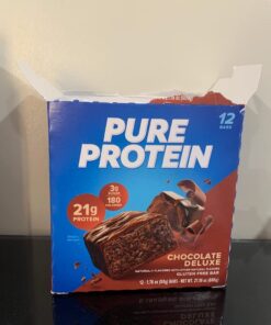 Pure Protein Bars, High Protein, Nutritious Snacks to Support Energy, Low Sugar, Gluten Free, Chocolate Deluxe, 1.76 oz., 12 Count(Pack of 1) (Packaging may vary) 30 613i0bZCSBL