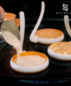 STIRLEX 4-inch Silicone Fried Egg Rings Set, 4-pack, Round Mold for Pancakes, Breakfast Sandwich, Nonstick 30 613k61tt75L