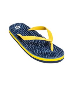 Revs - Lights - Men's and Women's Reflexology Massage Flip Flops 12 Women/11 Men Navy Yellow 17 613mA5n0qL
