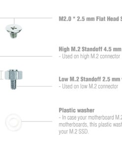 MICRO CONNECTORS M.2 SSD Mounting Screws Kit for Asus Motherboards (L02-M2S-KIT) - Silver Mixed Sizes Screws Kit (Asus) 16 613ogFTLyDL