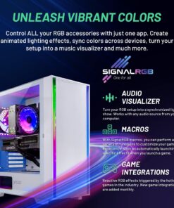 Alternative view of Skytech Gaming Shiva Gaming PC Desktop – AMD Ryzen 5 7600X 4.7 GHz, NVIDIA RTX 4060, 1TB NVME SSD, 32GB DDR5 RAM RGB, 600W Gold PSU, 11AC Wi-Fi, Windows 11 Home 64-bit,White 7600X | 4060