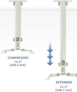 Mount-It! Ceiling Projector Mount | Full Motion and Height Adjustable from 14.5-21.5 Inches | Universal Bracket Fits Epson, Optoma, Benq, and Viewsonic Projectors | 30 Lbs Capacity (Medium) Medium 23 613oohh7ZLL