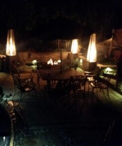Hiland HLDSO1-WGTHG Pyramid Glass Tube Propane Patio Heater w/Wheels, 40,000 BTU, Hammered Bronze 40 613qm1VgbL