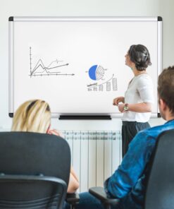 VIZ-PRO Magnetic Whiteboard/Dry Erase Board, 48 X 36 Inches, Silver Aluminium Frame 27 613rVu 1ML