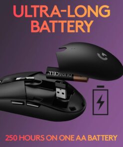 Logitech G305 LIGHTSPEED Wireless Gaming Mouse, Hero 12K Sensor, 12,000 DPI, Lightweight, 6 Programmable Buttons, 250h Battery Life, On-Board Memory, PC/Mac - Black 27 613u5GDqznL