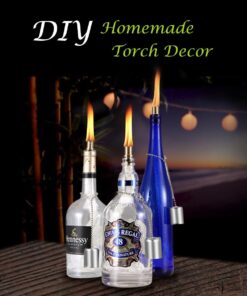 LANMU Wine Bottle Torch Wicks, Outdoor Patio Backyard Torches Lights, Oil Lamps Replacement Wick Hardware Kit, DIY Homemade Torch Decor (3 Pack) 3 Pack 28 613uL75J9zL