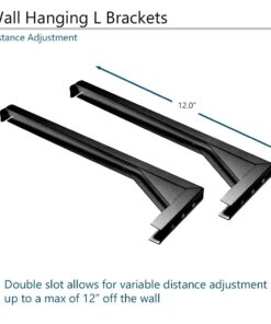 Elite Screens 12" Black Projector Screen L-Brackets, Reinforced Single Metal Welded Construction, Wall or Ceiling Mount - Includes Hooks and Hardware, Model: ZVMAXLB12-B 12" Black L-Bracket 13 613uOaMOaVL