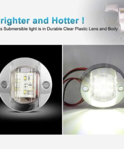 Partsam 1Pcs 3 Inch Round Marine Boat Light White 12 LED Navigation Transom Cabin Cockpit Stern Anchor Light, IP68 Submersible, Courtesy Deck Light for Pontoon Fishing Boat Kayak Sailboat 21 613vHfuOomL
