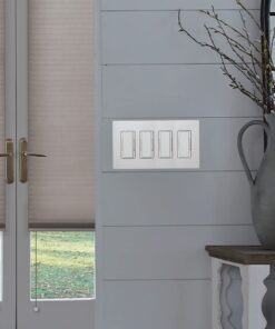 Lutron Claro 4 Gang Decorator/Rocker Wallplate, Gloss, White (1-Pack) | CW-4-WH 1 Pack 21 613wbF0P1uL