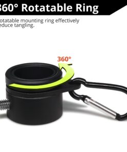 Alternative view of Anley 1" Aluminum Flagpole Mounting Rings Set - Anti Wrap 360° Rotatable Ring with Carabiners - Ideal for 1 Inch Diameter Flag Pole & Flag with 2 Grommets(Black, Pack of 2) Black