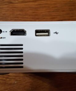 Meer Mini Projector,Portable Movie Projector,Smart Home Projector,Neat Projector for iOS,Android,Windows,PS5,Laptop,TV-Stick,Compatible with HDMI,USB,Audio,TF Card,AV and Remote Control YG300 45 613y5Y1DL6L