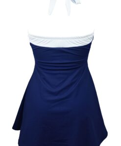 COCOSHIP Vintage Sailor Pin Up Swimsuit Retro One Piece Skirtini Cover Up Swimdress(FBA) Large Navywhite(fast Ship) 26 613yuylJROL 1