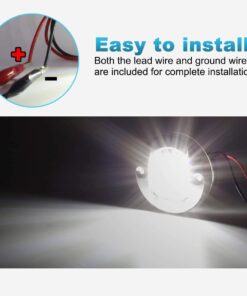 Partsam 2 Pcs 3" Inch Round Navigation Light Polished Boat Marine LED Transom Mount Stern Lights 12LED IP68 Submersible, 316 Stainless Steel, Round LED Marine Pontoon Boat Underwater Stern Lights 15 613zTOPwbOL