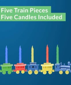 Oasis Supply Colorful Birthday Party Train Candle Holder For Cake Decorations, 7” x 3”, 5 Candles Included 21 614 8ZqdydL