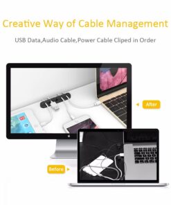 Cable Clips, 3 Packs Cord Management Organizer, Silicone Adhesive Hooks, Wire Cord Holder for Power Cords and Charging Accessory Cables, Mouse Cable, PC, Office and Home (7, 5 and 3 Slots) 23 614 bntigQL