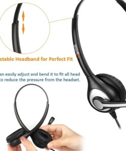 Wantek Corded Telephone Headset Dual w/Noise Canceling Mic Compatible with Avaya Aastra Allworx Adtran Alcatel Lucent AltiGen Digium Gigaset InterTel Mitel Plantronics Landline Deskphones(F602S1) Binaural F602S1 14 61403Qm1L5L 1