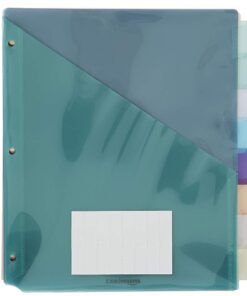 Amazon Basics Two Pocket Plastic Dividers, 8 Tab Set, 24 Count (Pack of 3), Letter Size, Assorted Color 22 6140gJqAXrL