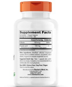 Doctor's Best Stabilized R-Lipoic Acid with BioEnhanced Na-RALA, Helps Support Glucose Metabolism and Energy Production* Non-GMO, Gluten Free, Vegan, 100 mg, 180 Count Unflavored 180VC 6 61414yFWVAL