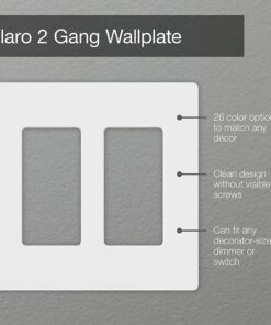 Lutron Claro 2 Gang Decorator/Rocker Wallplate, Gloss, White (1-Pack) | CW-2-WH 1 Pack 20 6142BiEHKdL