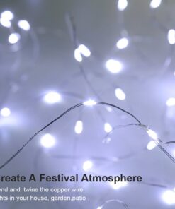 GDEALER 4 Pack 16.4 Feet 50 Led Fairy Lights Battery Operated with Remote Control Timer Waterproof Copper Wire Twinkle String Lights for Bedroom Indoor Outdoor Wedding Dorm Decor Cool White Cool Whtie 27 61435d1fvjL 1