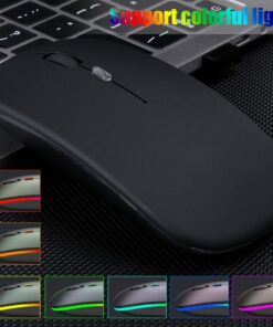 PUSOKEI Wireless Mouse Bluetooth 5.1 + 2.4G Colorful Luminous Mouse Rechargeable Silent Mouse with Large Capacity Battery for Windows 98/for Me/2000/For XPFor Vista 11 6143k7NDZzL
