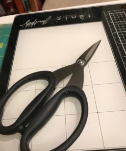 Tim Holtz Small Titanium Scissors - 7 Inch Mini Snips with Micro Serrated Blade - Non Stick Craft Tool for Cutting Paper, Fabric, and Sewing - Black Comfort Grip Handles 1 Pack 13 6145teTI9zL