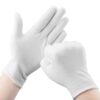 Cotton Gloves, 30 Pcs White Cotton Gloves for Dry Hands Moisturizing Eczema, Washable Cotton Gloves for Men and Women, Stretchable Cloth Gloves for Coin Jewelry Silver Inspection 15 PAIRS 5 6148o 3YujL