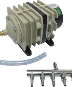 Hydrofarm AAPA45L Active Aqua Commercial, 6 Outlets, 20W, 45 L/min Air Pump, 45L, Silver 7 6149 vJum2L