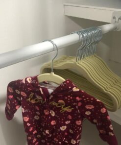 Amazon Basics Kids Velvet, Non-Slip Clothes Hangers, Pack of 30, Baby Size 11.6, Beige 11.6 inches 30-Pack 41 614AHPjwb1L