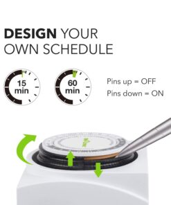 BN-LINK Heavy Duty Mechanical 24 Hour Timer Dual Outlet 3-Prong Accurate Indoor for Lamps Fans Christmas Lights White AC 1875W 1/2 HP, UL Listed U2 26 614BL5et1 L