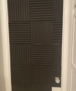 12 pack Acoustic Panels Self-Adhesive, 1" X 12" X 12" Quick-Recovery Sound Proof Foam Panels, Acoustic Foam Wedges High Density, Soundproof Wall Panels for Home Studio,Carbon Black 1 Inch 12 Pack Self Adhesive 29 614E2 CldrL