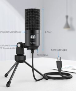FIFINE USB Microphone, Metal Condenser Recording Microphone for Laptop MAC or Windows Cardioid Studio Recording Vocals, Voice Overs,Streaming Broadcast and YouTube Videos-K669B Black 28 614GxMKcVWL