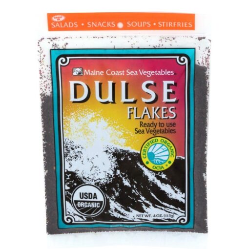 Maine Coast Sea Vegetables Dulse Flakes 4 oz Bag - Wild Atlantic - Organic Seaweed